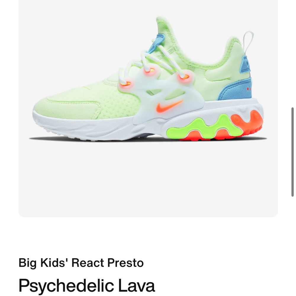 Nike React Presto Kids' Sneakers - Neon Green and Orange
